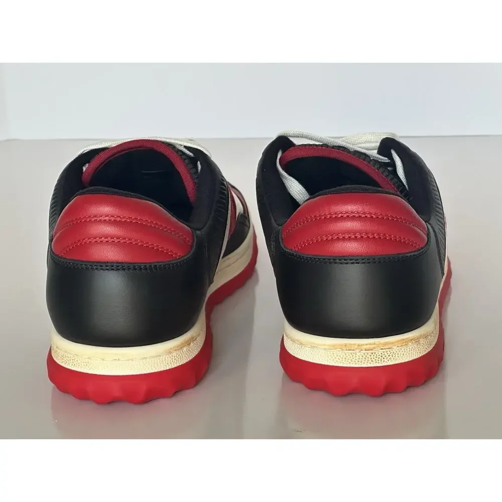 Gucci Dali Soft White/Black/Red Leather Sneakers 12.5 US (Gucci 12) 762611 NIB